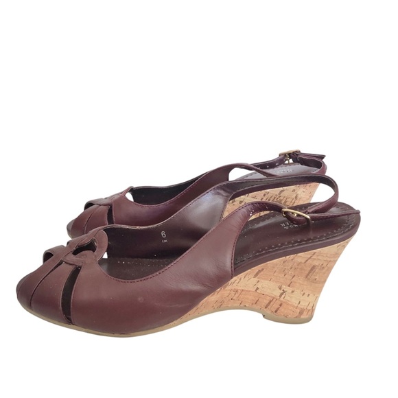 Marks & Spencer Burgundy Slingbacks - Picture 3 of 4